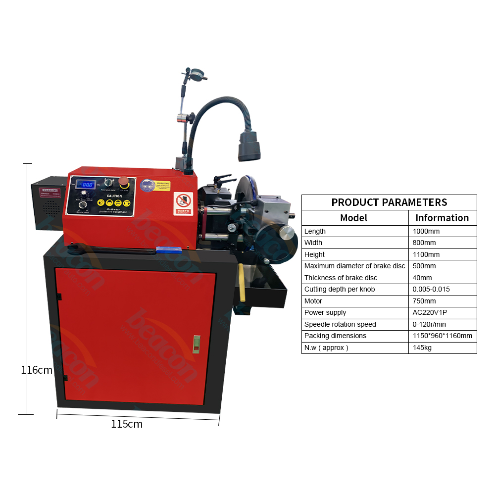 BD-500 Automatic Brake Disc Lathe Machine Drum Repair Skimming Cutting Equipment