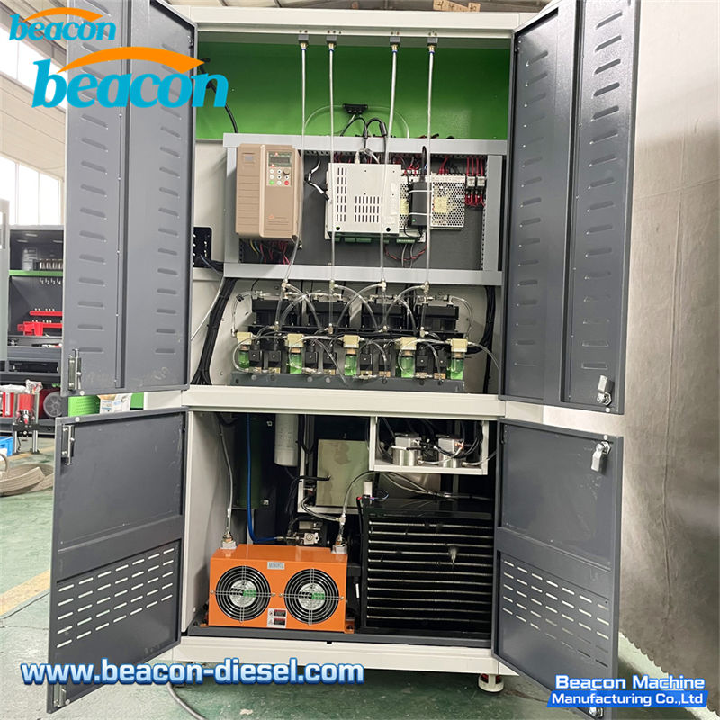 BC800-PRO Common Rail Injector Test Bench - internal structure detail showing the high pressure pump and components