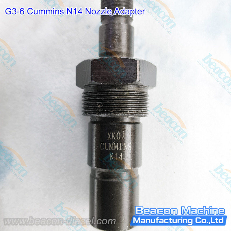 G3-6 Cummins N14 Nozzle Adapter - close-up view of the working end and nozzle interface for precise fit on Cummins N14 fuel injector nozzle service