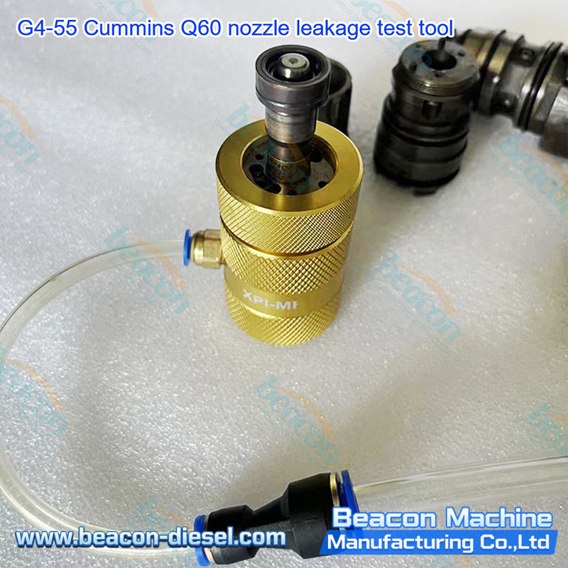 G4-55 Cummins Q60 Nozzle Leakage Test Tool - close-up detail of the precision-machined sealing interface for accurate leakage detection on Cummins Q60 injector nozzles