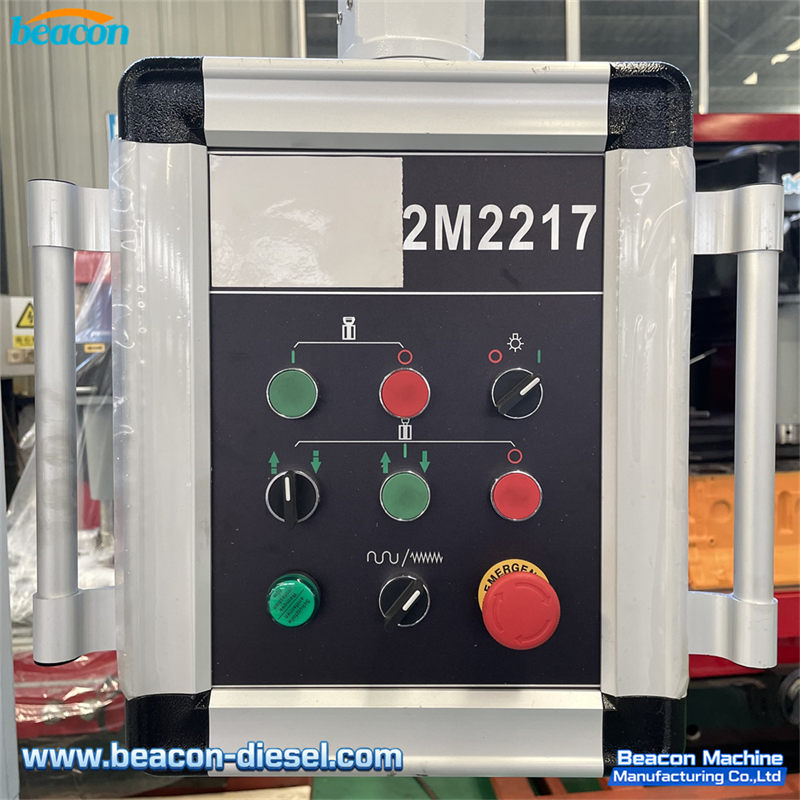 2M2217 Cylinder Boring Machine - control panel with speed selector switches, dial gauges, and operational controls