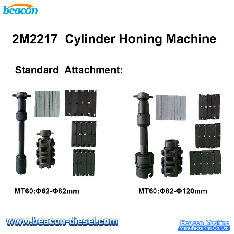 2M2217 Cylinder Boring Machine - accessories and tooling set including boring tools, measuring instruments, cutting bits, and maintenance tools