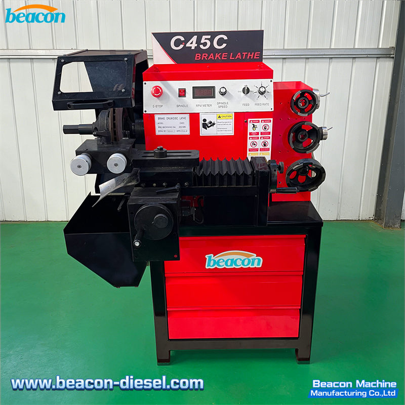 C45C Brake Drum and Disc Lathe - front overall view of the brake drum boring and disc turning machine