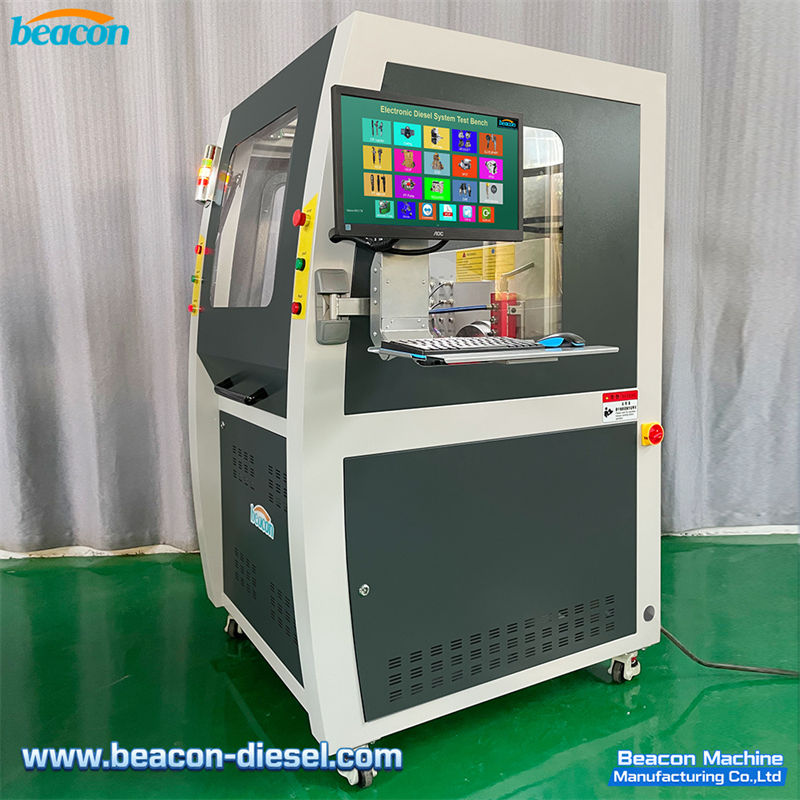 CR1029 Common Rail Test Bench - side view showing the complete machine layout, control panel, and durable construction design