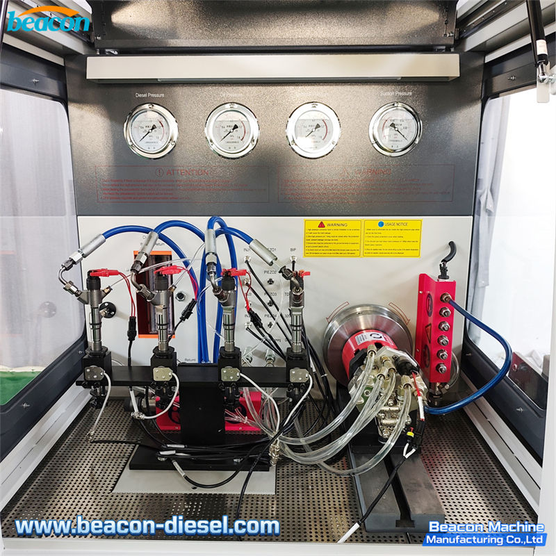 CR1029 Common Rail Test Bench - simultaneous testing of 4 common rail injectors with multi-injector fixture for efficient workshop operation