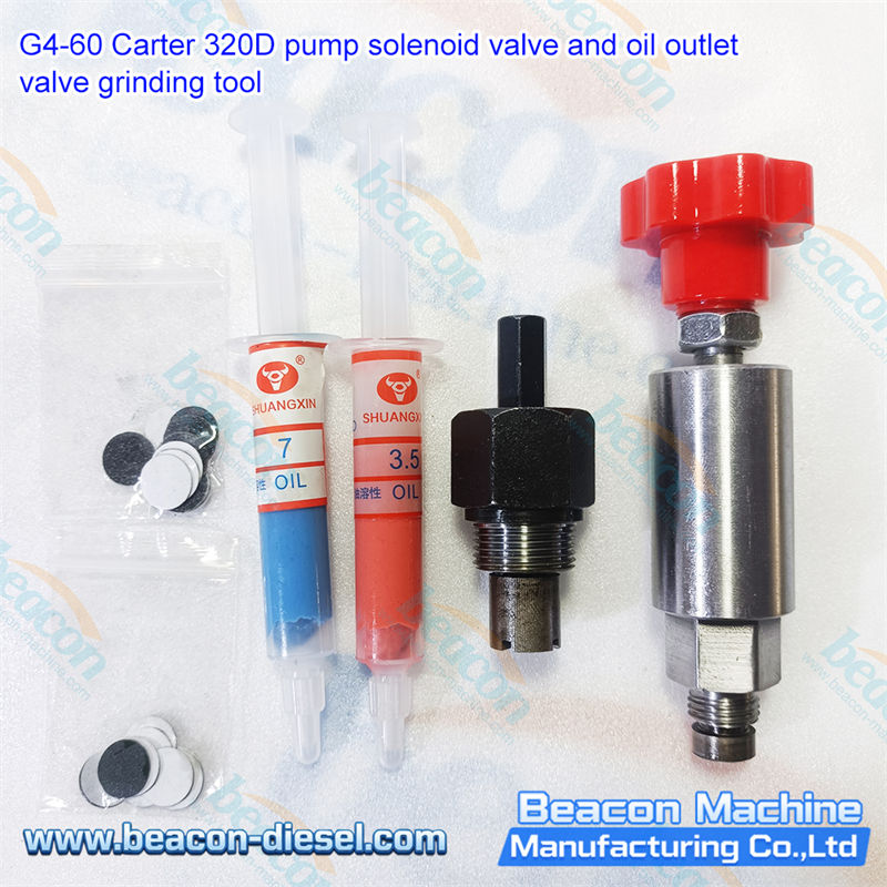 G4-60 CAT 320D Pump Solenoid Valve Grinding Tool - detail view showing grinding surfaces and design