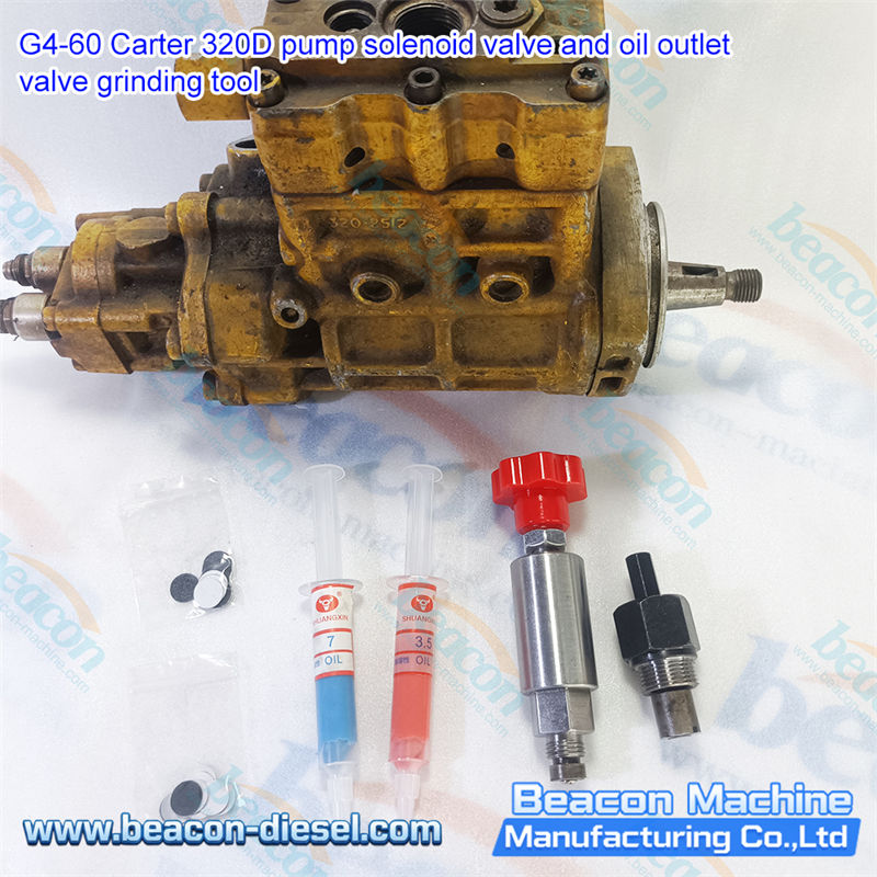 G4-60 CAT 320D Pump Solenoid Valve Grinding Tool - complete tool set overview