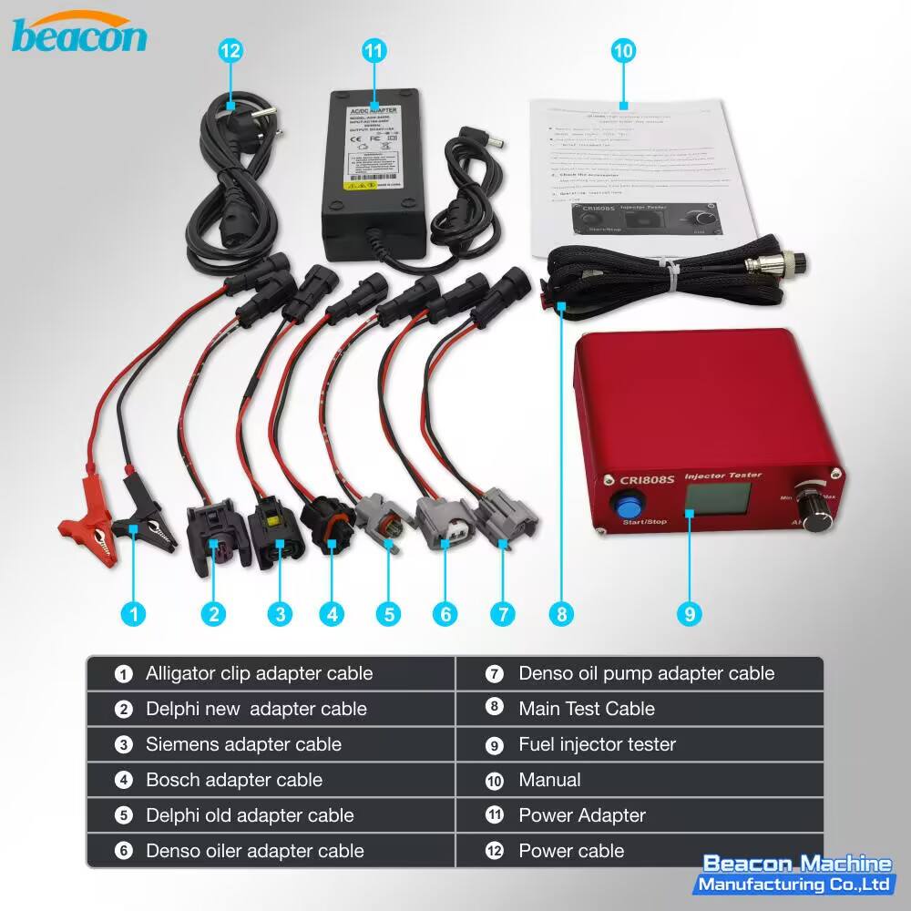 CRI808S Common Rail Injector Tester - rear panel with connection ports and interface detail