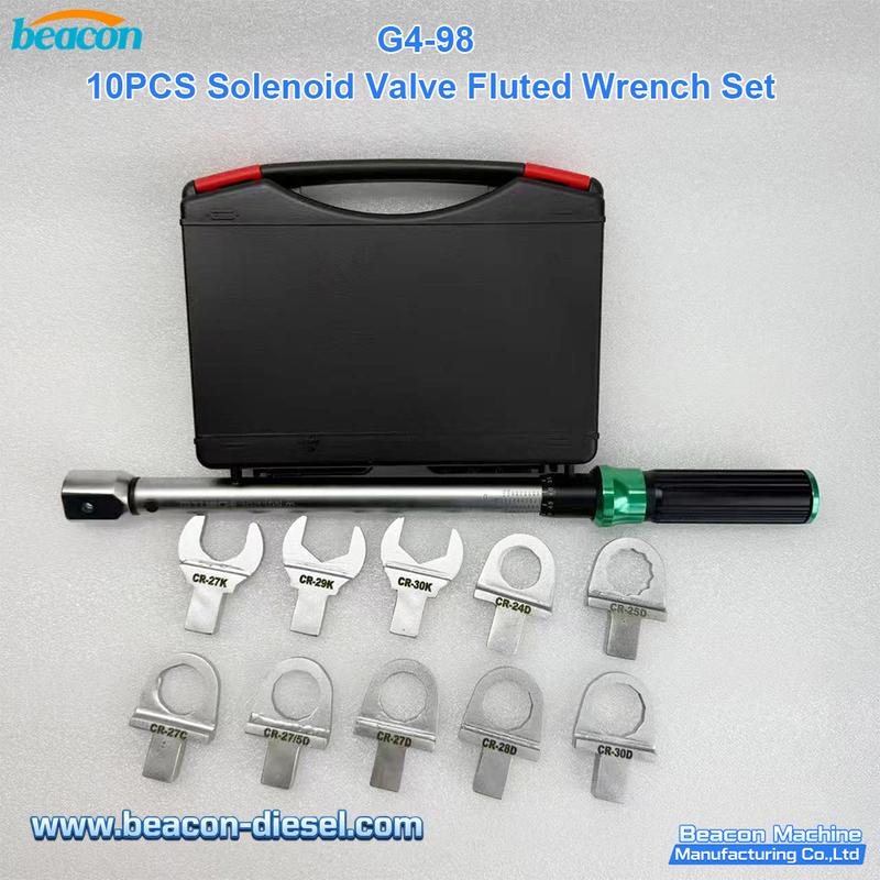 G4-98 10pc Solenoid Valve Scalloped Wrench Set - Bosch Denso Delphi Diesel Injector Service Tool