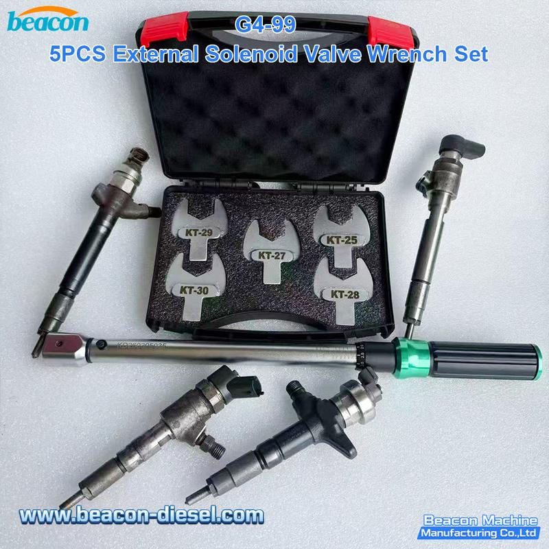 G4-99 5pc External Solenoid Valve Wrench Set - Bosch Denso Delphi Siemens Diesel Injector Service Tool