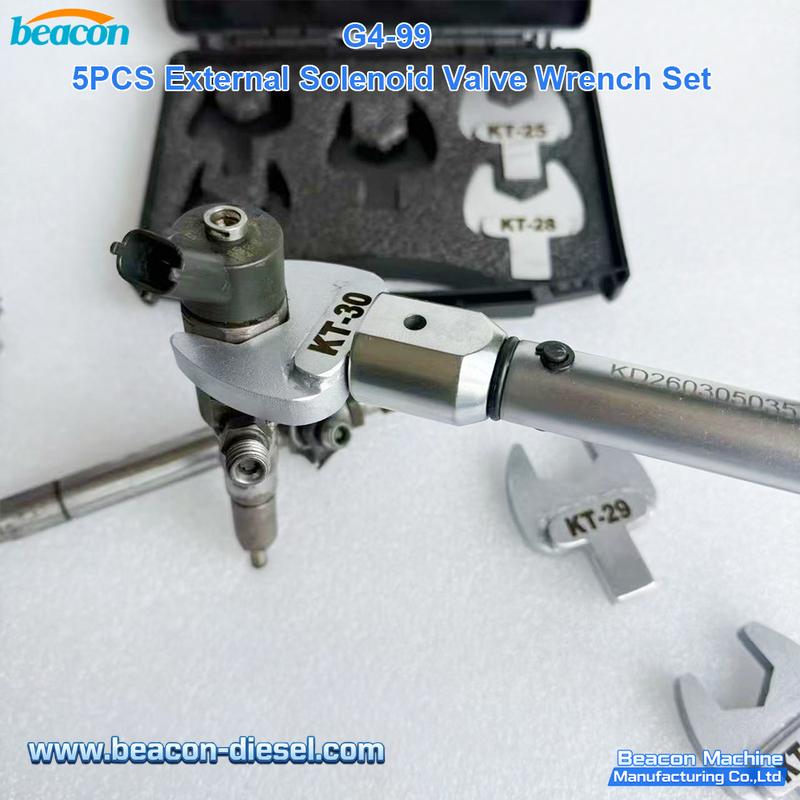 G4-99 5pc External Solenoid Valve Wrench Set - Bosch Denso Delphi Siemens Diesel Injector Service Tool