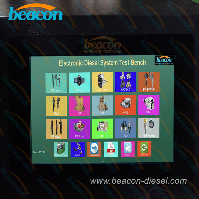 interface of EPS210s common rail injector test bench