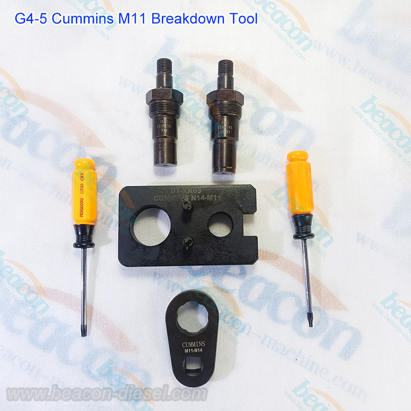 G4-5 Cummins M11 and N14 Fuel Injector Breakdown and Disassembly Tool Kit inside box.
