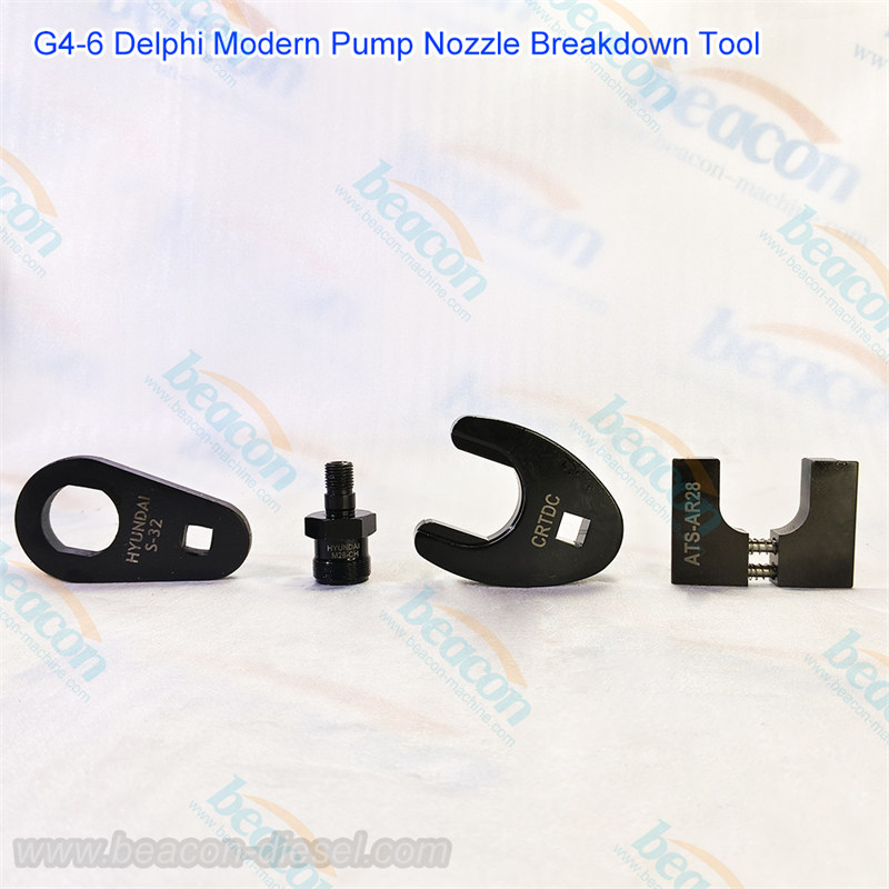 G4-6 Delphi and Hyundai EUP pump nozzle disassembly tool kit in box with S-32 adapter.
