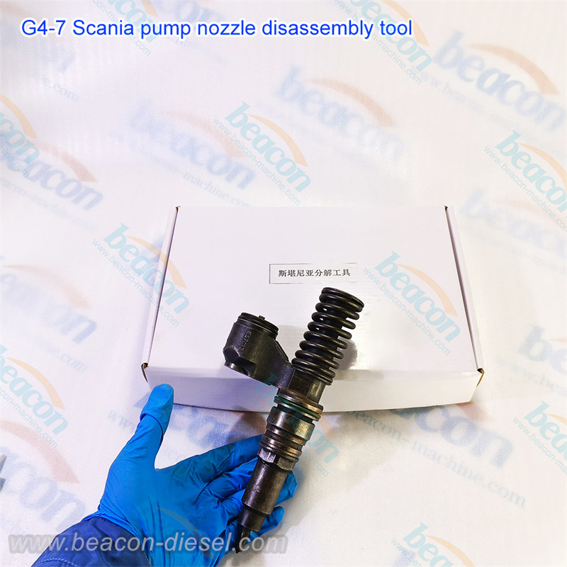 G4-7 Scania pump nozzle disassembly tool kit featuring DC-39 and TS32 wrenches.