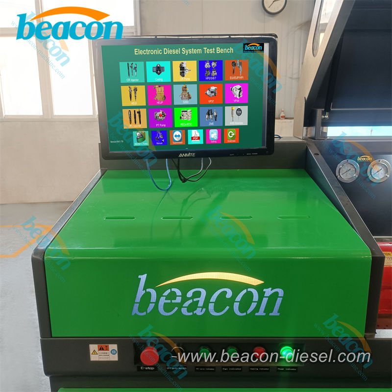 Diesel injector and pump test range display