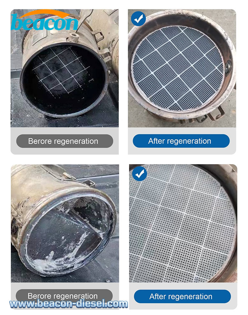 Cleaned diesel particulate filter carrier after regeneration