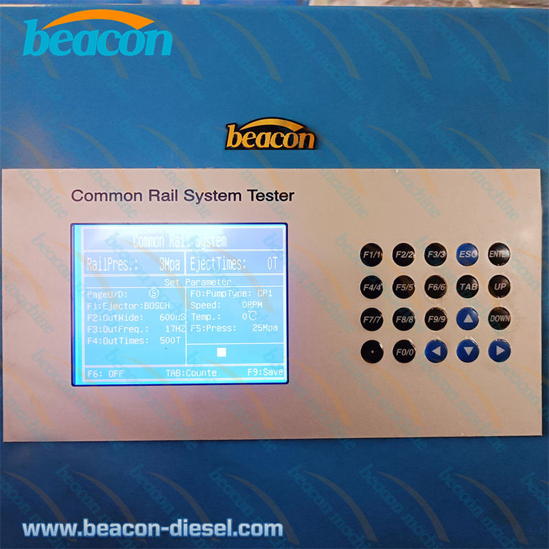 Digital control panel interface of Beacon EPS100 system