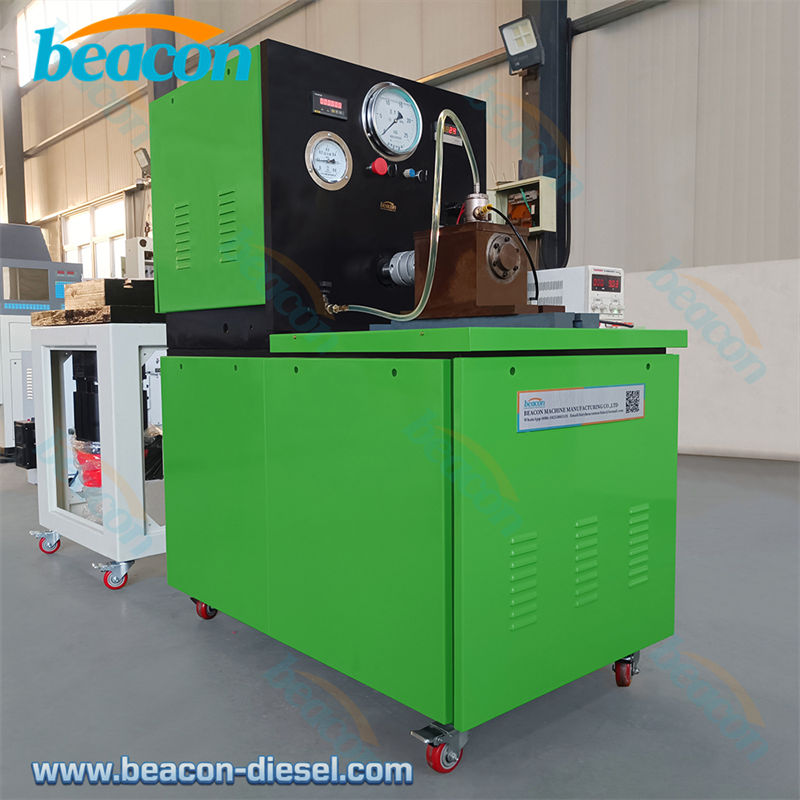 Side view of GDI101 test bench showing ventilation slots and caster wheels