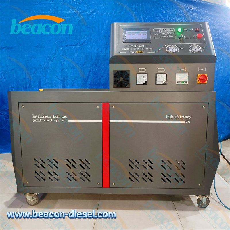 Front view of Beacon DPF-HQ899H intelligent DPF regeneration machine with main console