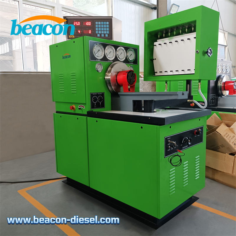 Front view of MINI12PSB blue diesel injection pump test bench