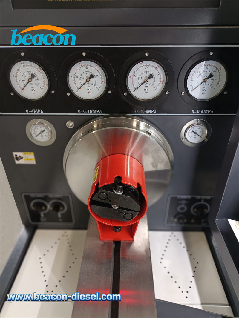 Mounting area for diesel injection pump testing