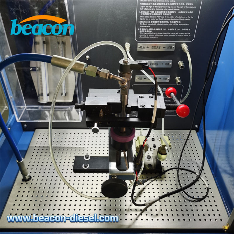Transparent operation chamber with LED lighting for injector testing