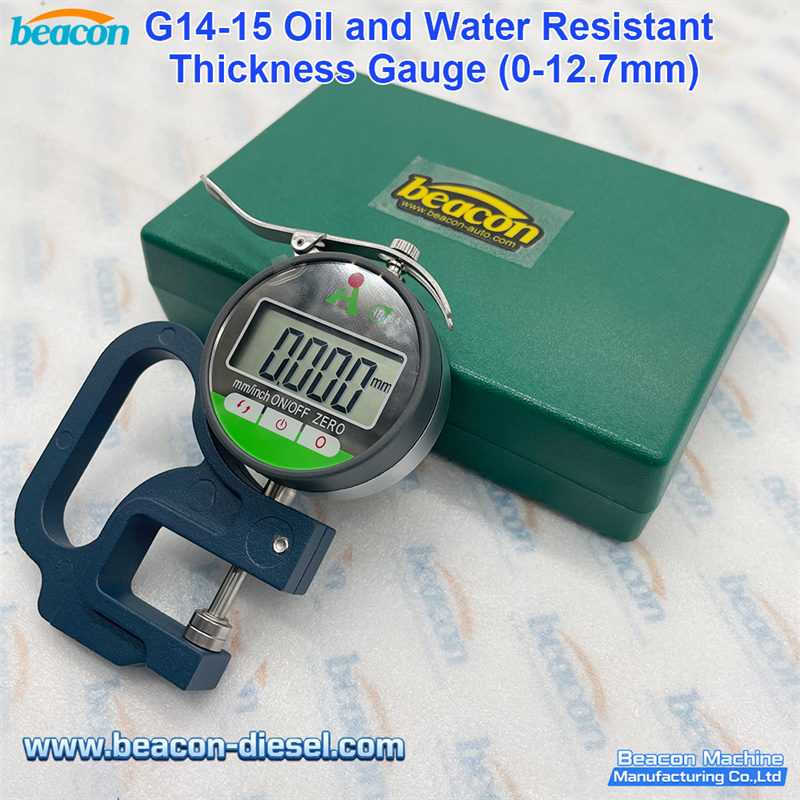 Digital thickness gauge measuring fuel injector adjustment shims 0.001mm precision