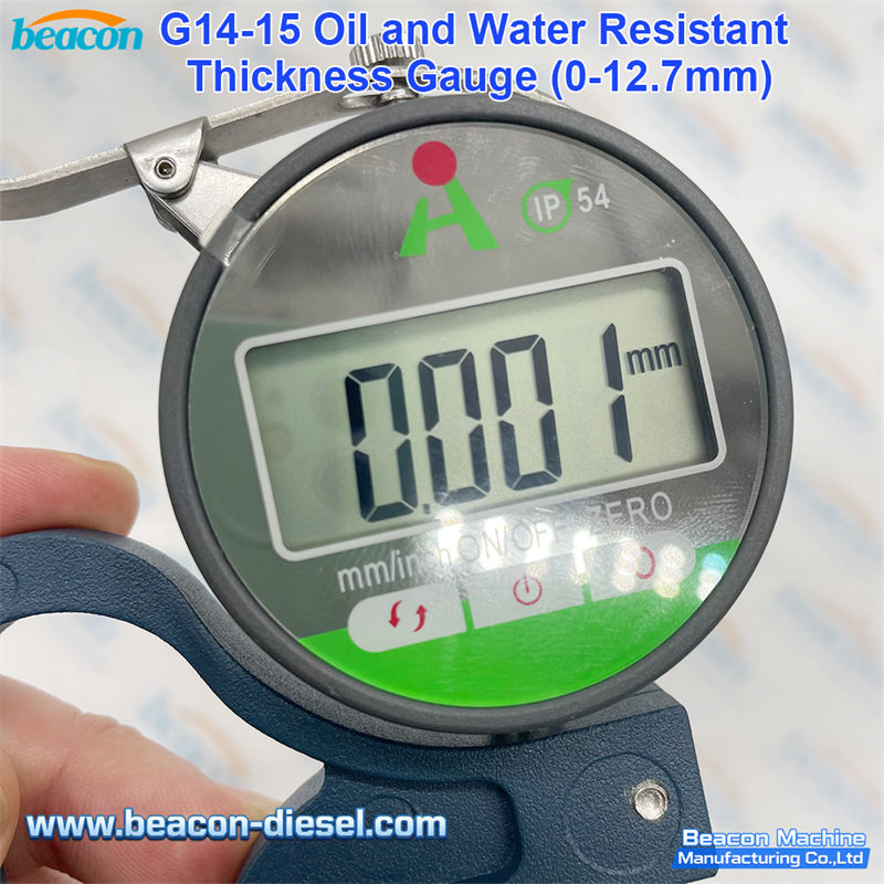 Digital thickness gauge measuring fuel injector adjustment shims 0.001mm precision