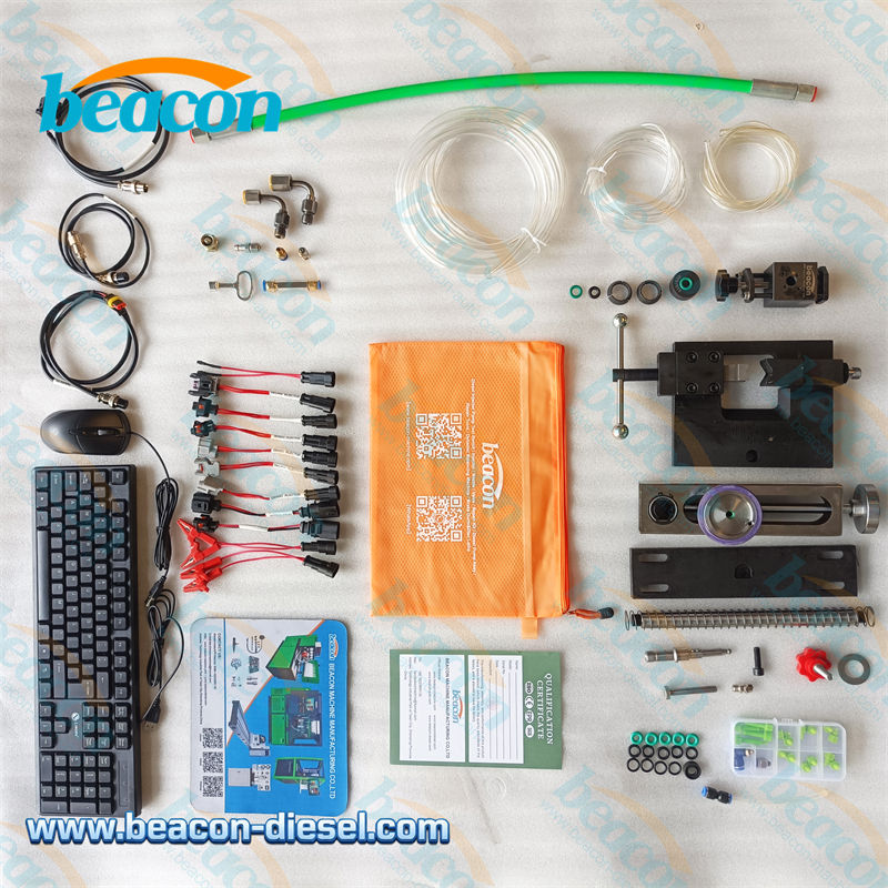 Collection of injector adapters and stroke measuring tools for BC200