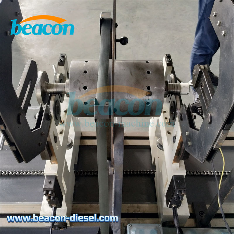 Close-up of belt drive mechanism and piezoelectric sensor support