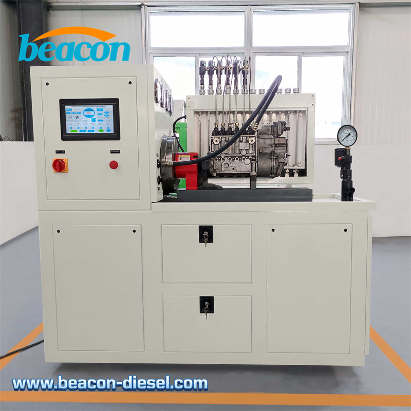 Beacon 12PSD Diesel Injection Pump Test Bench front view chassis and 12 cylinder tester.