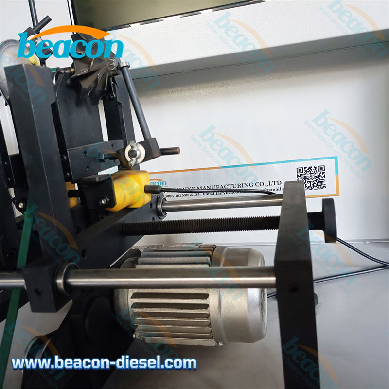 Close-up of the support pedestals and belt drive mechanism