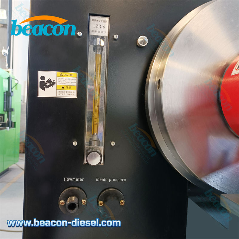 Glass tube flowmeter and control knobs for measuring VE pump oil return and flow