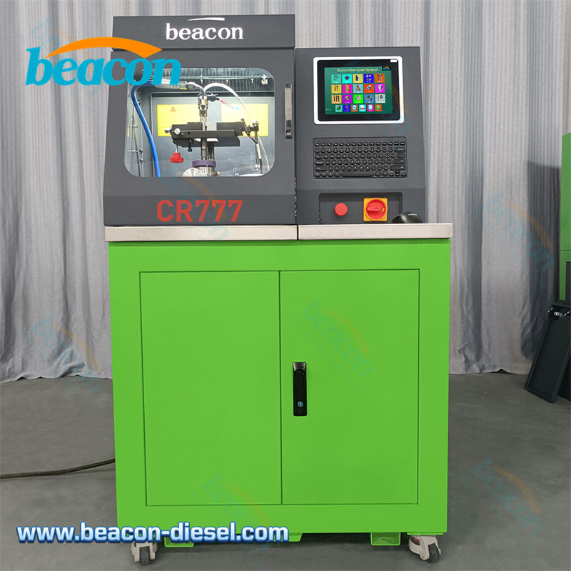 Front view of Beacon CR777 green common rail test bench
