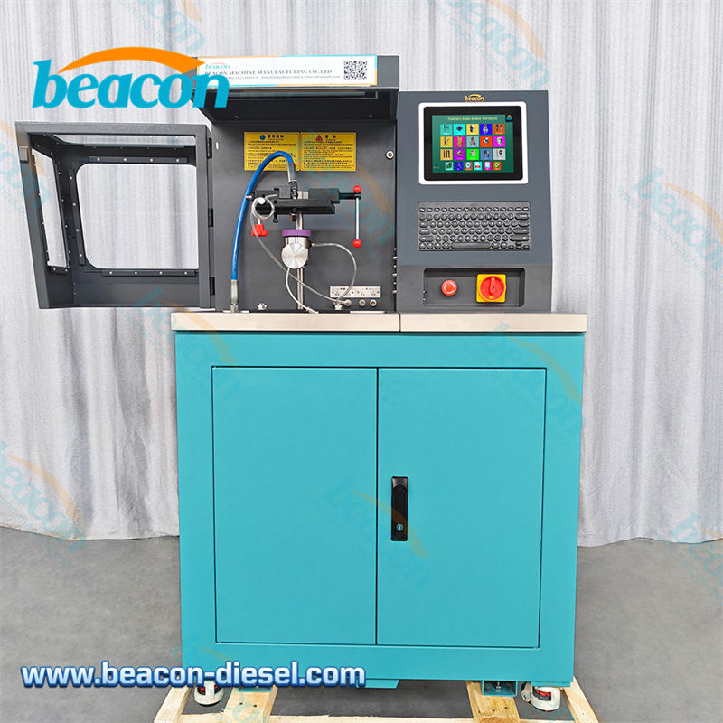 Front view of Beacon CR777 blue common rail test bench