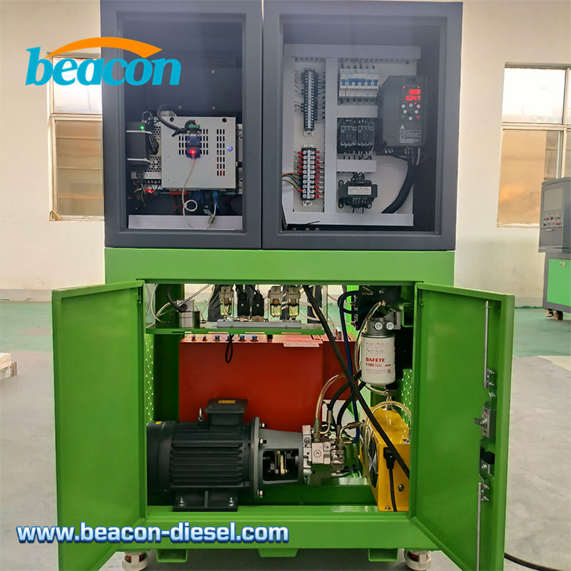 Close-up of high-pressure fuel rail and injector fixture