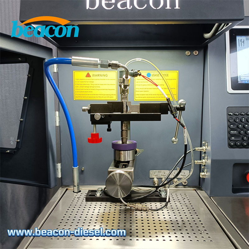 Illuminated testing chamber with safety guard