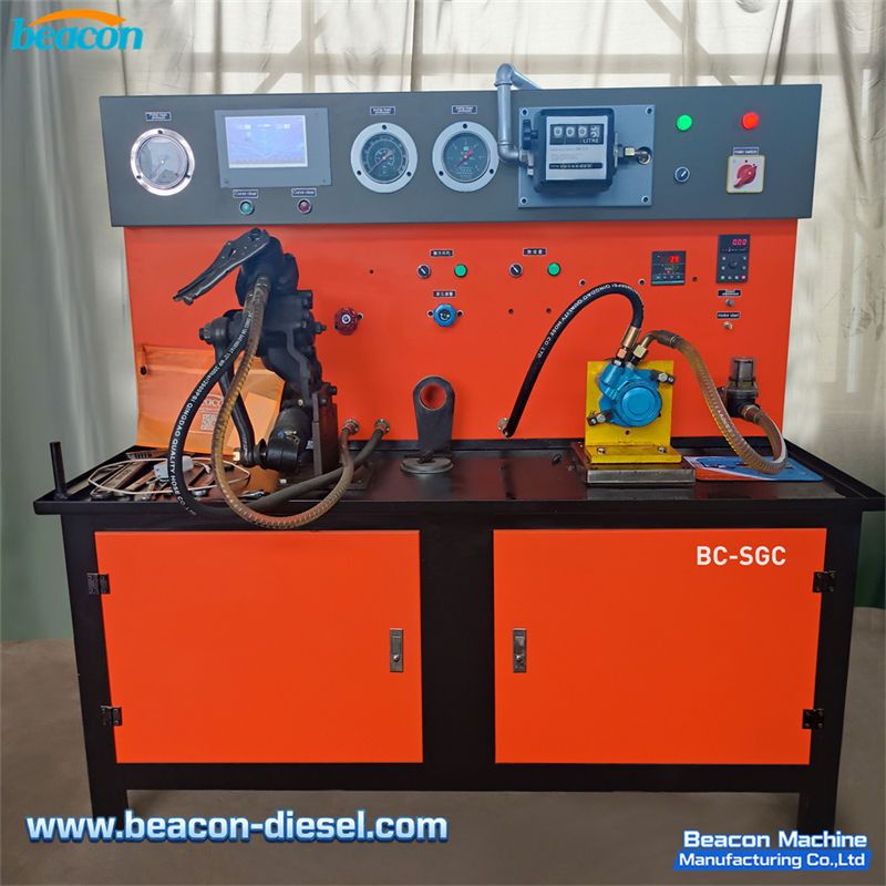 Front view of BC-SGC power steering test bench orange