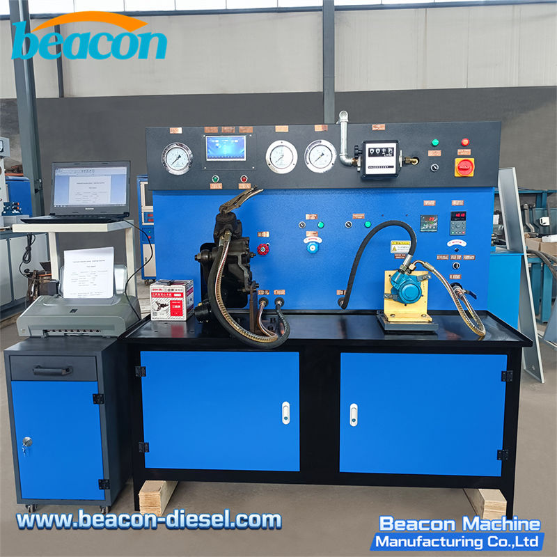 Front view of BC-SGC power steering test bench blue