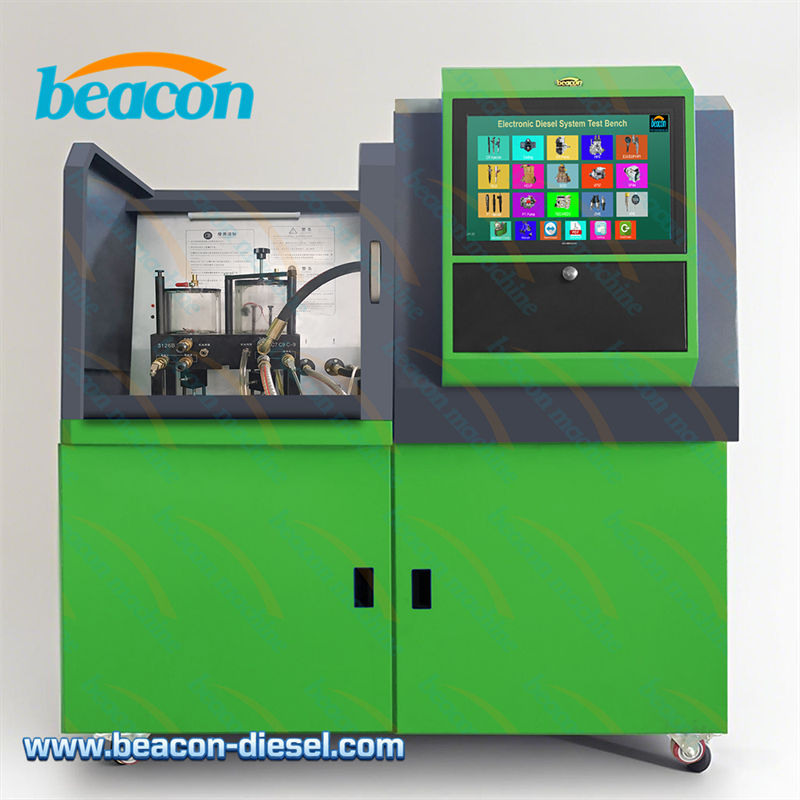 Front view of Beacon CR318 HEUI Common Rail Injector Test Bench in green color option