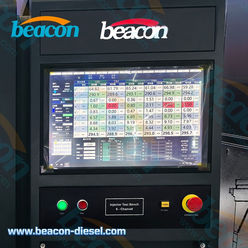 Digital testing interface and control buttons on CR718D bench