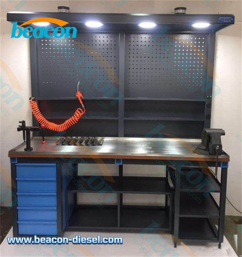 Heavy duty mechanic workstation with drawers and pegboard