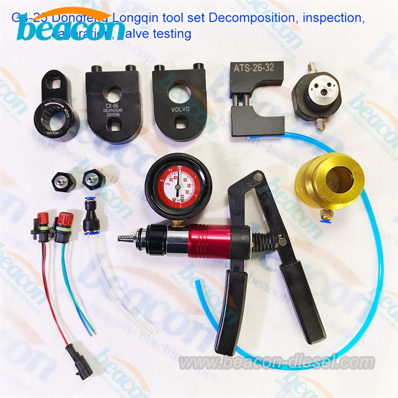 Precision clamps and pressure pump for injector valve testing