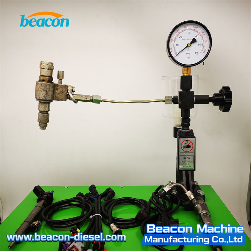 S60H nozzle tester detail mounted on CRS1200 unit