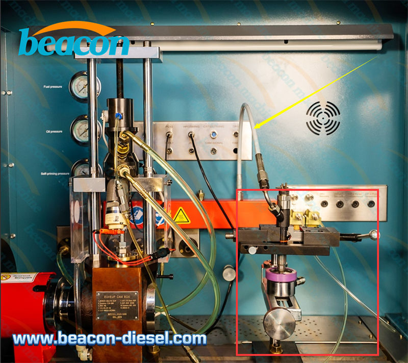 Improved injector holder on CR819S test bench